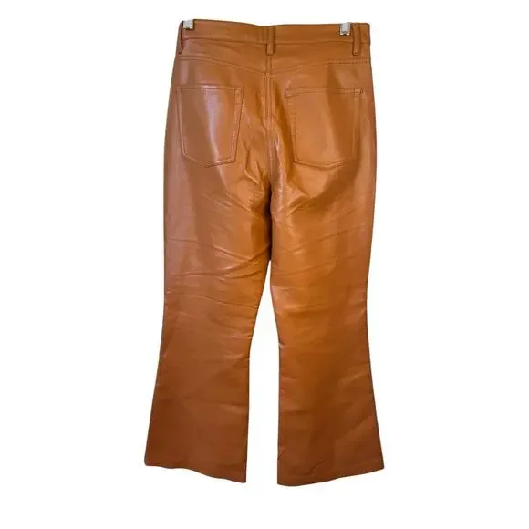 ARITZIA WILFRED The Melina™ Pant High-waisted Vegan Leather Camel Brown Size 6 - Picture 6 of 9
